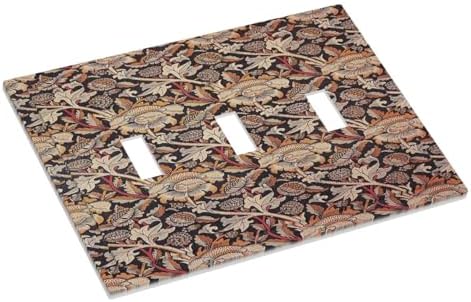 Decorative Switch Plates Vintage William Morris Floral Plants 3 Gang Wall Plate - Image 3