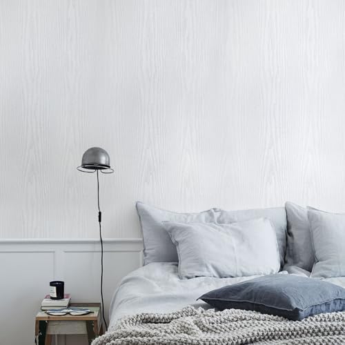 White Contact Paper Peel and Stick Wood Grain Wallpaper Easy to Install - Image 3