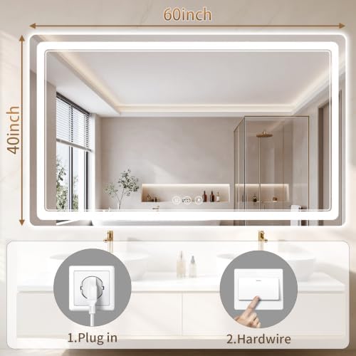 BEAUTYPEAK 40"x60" LED Bathroom Mirror - Image 3