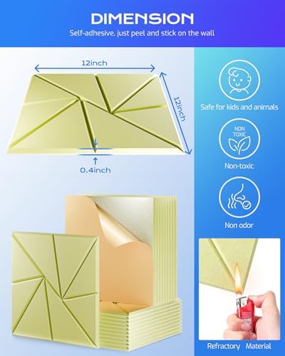 12 Pack Acoustic Panels, Sound Proof Foam Panels - Image 3