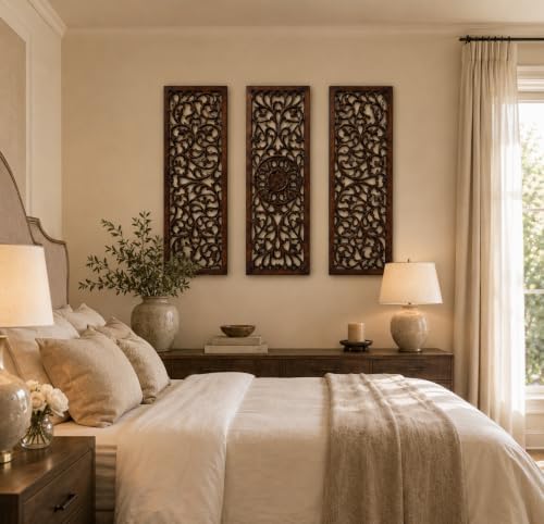 The Wooden Town Carved Wood Wall Art, 36x12 in - Image 4