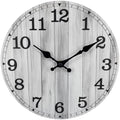 14 Inch Wall Clock Battery Operated, Wooden Rustic Boho Wall Clocks by wallclock