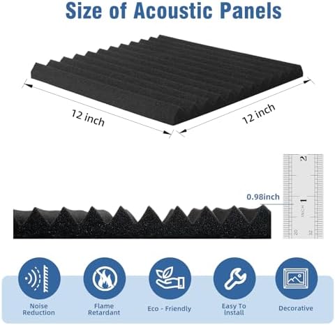 52 Pack Acoustic Panels 1 X 12 X 12 Inches - Image 3