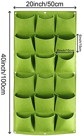 ZOENHOU 2 Pack Total 36 Roomy Pockets Green Vertical Garden Planter, - Image 2