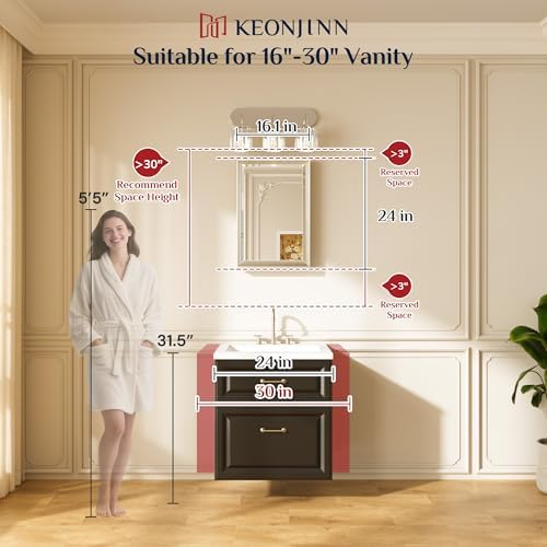Keonjinn 16" x 24" Brushed Gold Framed Mirror - Image 2
