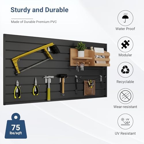 Neoaider Slatwall Panel 2 FT x 4 FT, Interlocking Slat Wall Paneling - Image 3