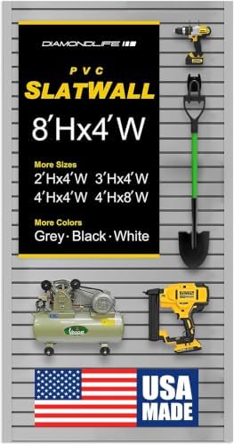 Heavy Duty 8'H X 4'W PVC Garage SlatWall Storage System by DLDIRECT