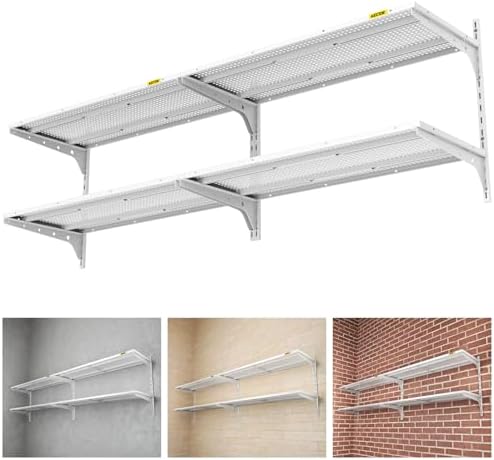 Aecxm 2-Pack 2 Tier 1.3x3ft Garage Shelving Wall Mounted, 500lbs Load by AECXM