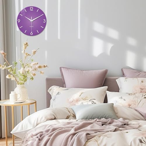 XFM Purple Wall Clock for Girls Women Bedroom 16 Inch - Image 2