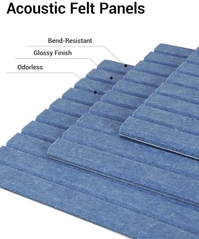 12 Pack Self-Adhesive Acoustic Wall Panels, 12x12 Inch-Sky blue - Image 3