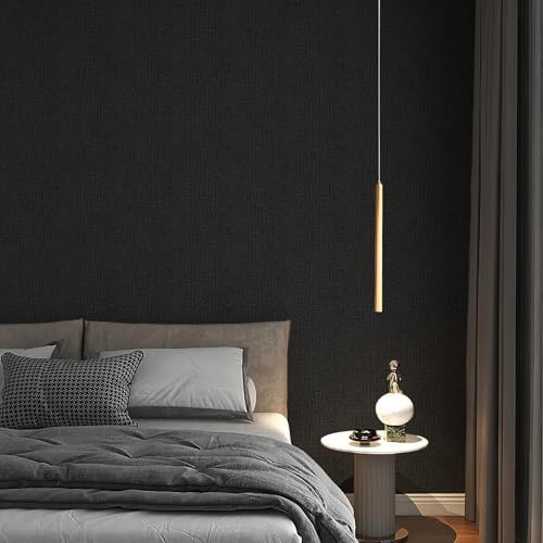 Fititem 17.3”×472” Black Peel and Stick Wallpaper Crocodile Texture Modern - Image 5