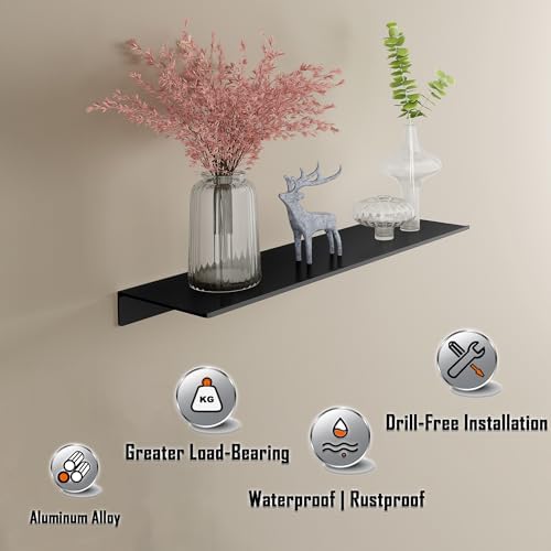 HNVNER Adhesive Shelves for Wall, Metal Floating Shelf 2 Pack, 15.7x4.9IN - Image 5