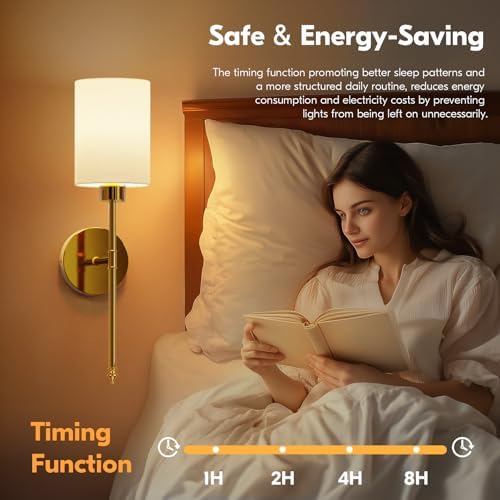 NIORSUN 20.67 inch Battery Operated Wall Sconce Set of 2, 9 Colors Wireless - Image 4