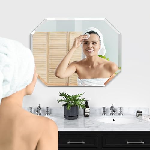 18" x 24" Silver Rectangle Wall Mirror Beveled Edge Frameless Mirrors - Image 5