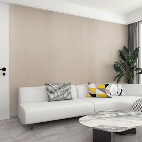 31"x354" Beige Wood Wallpaper Peel and Stick Modern Faux Wood Contact Paper - Image 2