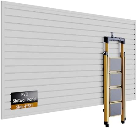 SMARTSTANDARD PVC Slatwall Panel 4x8 FT, PVC Garage Wall Organizer System by SMARTSTANDARD