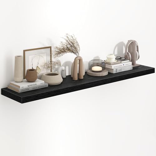 Fun Memories Black Floating Shelves 55 Inch Long, 9.3 Inch Deep Floating Shelf by FunMemories