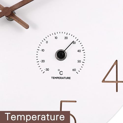 14 Inch Wood Wall Clock Retro Wooden Wall Clocks Battery Operated - Image 3