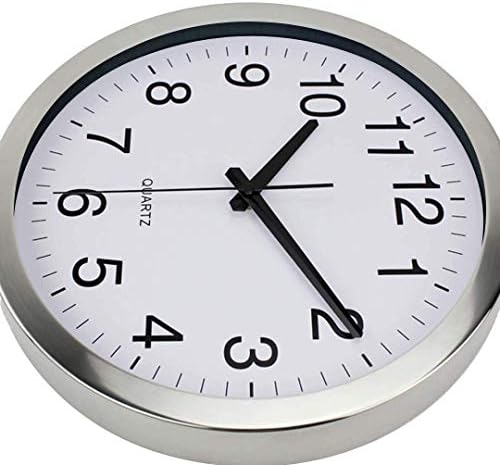 SIN&MI Wall Clock Metal Frame Glass Cover Non-Ticking Number Quartz Wall Clock - Image 6