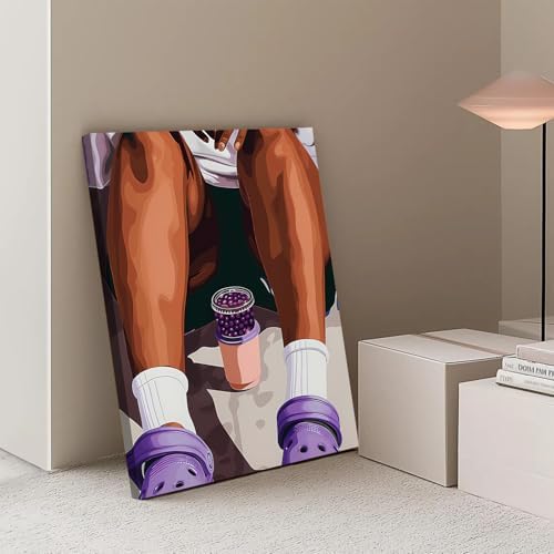 Framed Black Girl Wall Art Set of 3, Trendy Hip Hop Black Woman Wall Decor - Image 5