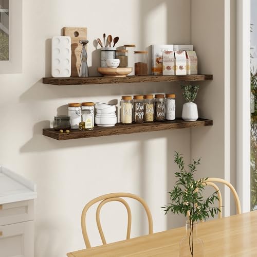 55 Inch Long Floating Shelves for Wall Set of 2, 55x9.3 Large Floating Shelf - Image 2