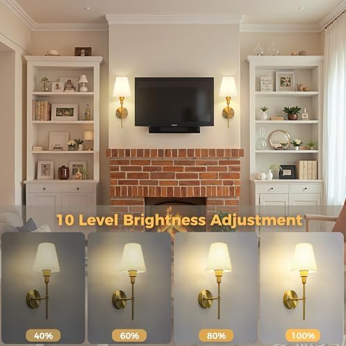 Battery Operated Wall Sconce: Set of 2 Wireless Wall Light 12000mAh - Image 6
