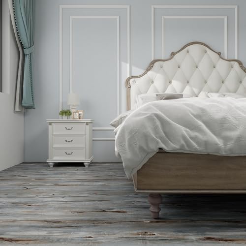 Wood Grain Peel and Stick Floor Tiles, 11.8" W × 394" L, Tide‑Washed - Image 3