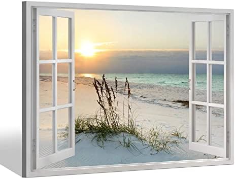 Sea Whisper Beach Window Art Wall Decor: 30x45 Inch Ocean Artwork Coastal by seawhisper