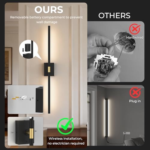 Battery Operated Wall Sconce, 10000mAh 4CCT Dimmable - Image 6