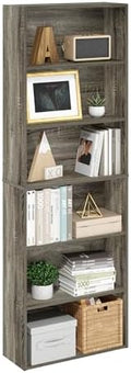 Furinno Jaya Simply Home Free Standing 6-Tier Open Storage Bookcase, French Oak by Furinno-FitsYourSpaceFitsYourBudget