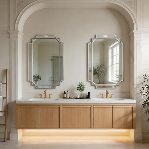 30"x20" Geometric Decorative Beveled Mirror - Image 6