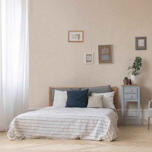Beige Grasscloth Wallpaper Peel and Stick Textured Self Adhesive Linen Contact - Image 5