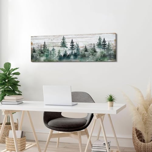 Farmhouse Pine Tree Wall Art Forest Wall Decor Rustic Wood Mountain Picture - Image 6