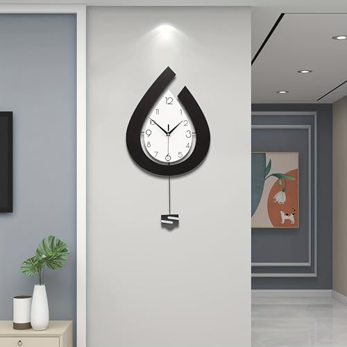 Large Wall Clock for Living Room Decor Big Pendulum Modern Wall Clock Silent by JTWALCLOCK