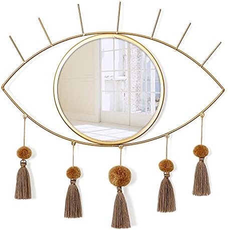 Evil Eye Wall Mirror Boho Gold Mirrors Decorative Metal Mirror by KHOYIME