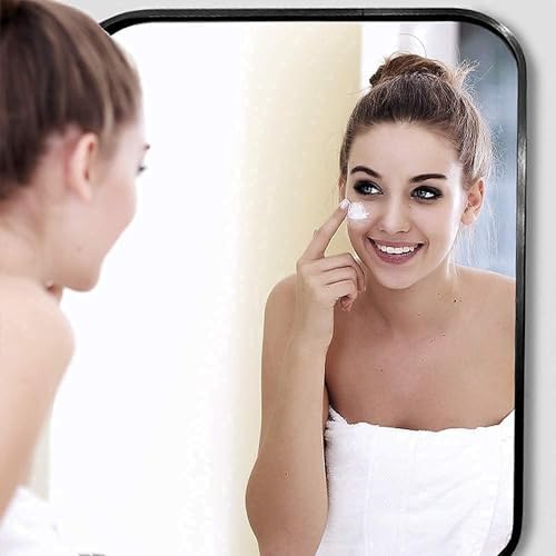 30x36 Inch Black Wall Mirror for Bathroom, Brushed Metal Framed Mirror - Image 3