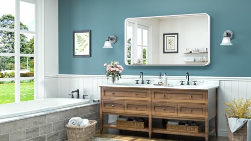 TokeShimi 48 x 24 Inch Bathroom Mirror White Vanity Wall Mirror - Image 2