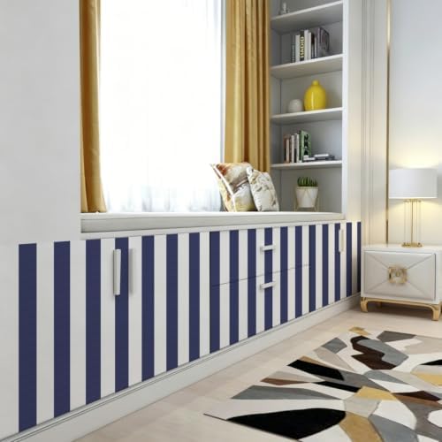 Jeweluck Blue Striped Wallpaper Peel and Stick Wallpaper 17.7”x118.1” - Image 6