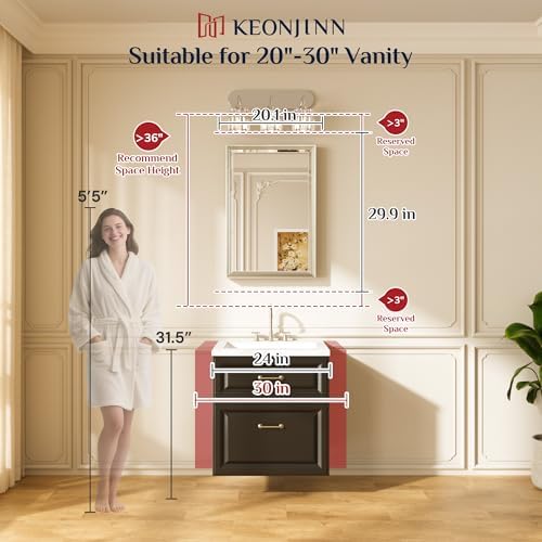 Keonjinn Brushed Nickel Bathroom Mirrors - Image 2