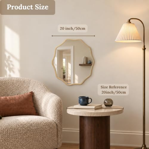 PERFNIQUE Gold Scalloped Mirror, Decorative Modern Wall Decor - Image 2