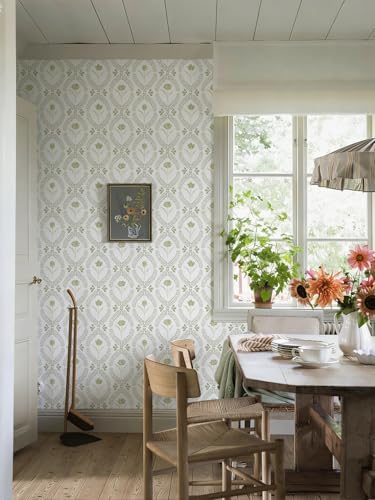 Orainege Peel and Stick Wallpaper Floral Vintage Wallpaper Self Adhesive - Image 3