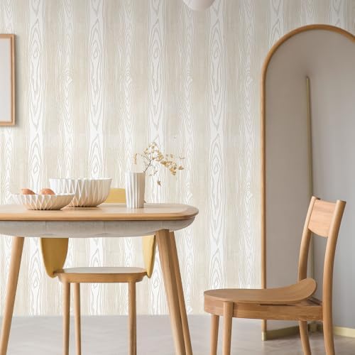 White and Gold Wood Contact Paper 17.3"x200" Peel and Stick Wallpaper - Image 5