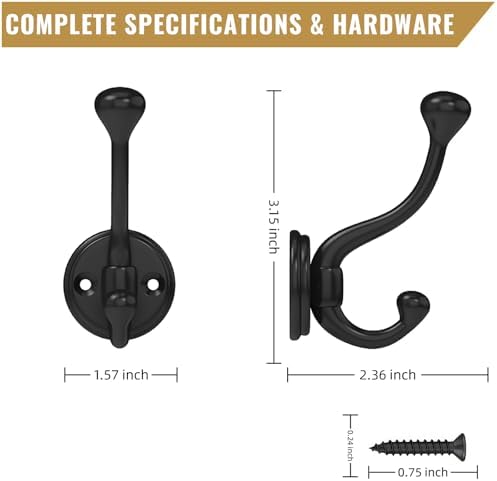 10 Pack wall Hooks for Hanging, Heavy Duty Coat Hook wall Mount, Apply to - Image 3