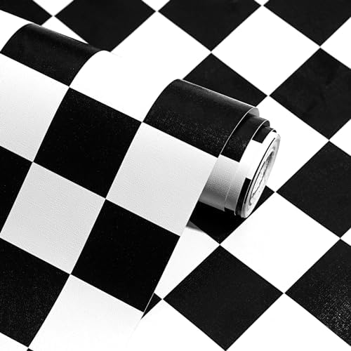 OSECAGE Modern Peel and Stick Wallpaper Checkered Contact Paper 17.7"x984" by OSECAGE