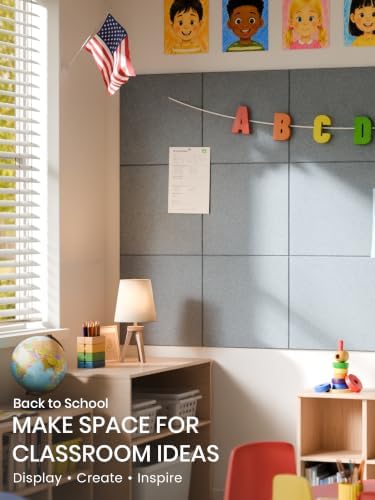 Bumusty 48"x 36" Large Felt Bulletin Board Tiles, Slate Gray - Image 5