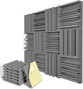 12 Pack Self-Adhesive Sound Proof Foam Panels, High Resilience Sound Proofing by LIGHTDESIRE
