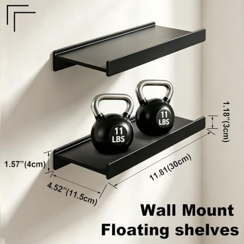 12 inch Metal Floating Shelves for Wall, Bathroom Small Shelves - Image 2