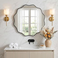 PERFNIQUE Black Scalloped Mirror, Decorative Modern Wall Decor by PERFNIQUE