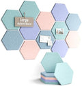 Fluxynara 12-Pack Hexagon Felt Bulletin Board Tiles, Coastal Haze-1 by FLUXYNARA