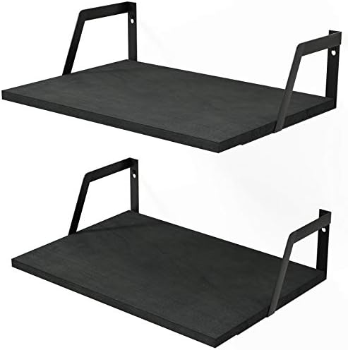 SRIWATANA Floating Shelves Wall Mounted Set of 2 Rustic Wood Shelves by SRIWATANA